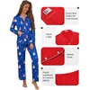 Ekouaer Pajamas For Women Set Button Down Sleepwear Long Pj Pant Lounge Set | 2 Pieces,Long Sleeve,Patch Pocket,Elastic Waistband,Soft,Breathable,Lightweight,Fall and Winter(Blue Snowman)