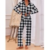 Ekouaer Pajamas For Women Set Button Down Sleepwear Long Pj Pant Lounge Set | 2 Pieces,Long Sleeve,Patch Pocket,Elastic Waistband,Soft,Breathable,Lightweight,Fall and Winter(Black Plaid)