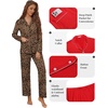 Ekouaer Pajamas For Women Set Button Down Sleepwear Long Pj Pant Lounge Set | 2 Pieces,Long Sleeve,Patch Pocket,Elastic Waistband,Soft,Breathable,Lightweight,Fall and Winter(01 Tawny Cheetah)