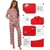 Ekouaer Pajamas For Women Set Button Down Sleepwear Long Pj Pant Lounge Set | 2 Pieces,Long Sleeve,Patch Pocket,Elastic Waistband,Soft,Breathable,Lightweight,Fall and Winter(Striped Teddy)