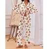 Ekouaer Pajamas For Women Set Button Down Sleepwear Long Pj Pant Lounge Set | 2 Pieces,Long Sleeve,Patch Pocket,Elastic Waistband,Soft,Breathable,Lightweight,Fall and Winter(Gingerbread Wreath)