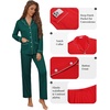 Ekouaer Pajamas For Women Set Button Down Sleepwear Long Pj Pant Lounge Set | 2 Pieces,Long Sleeve,Patch Pocket,Elastic Waistband,Soft,Breathable,Lightweight,Fall and Winter(Lake Green)