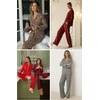 Ekouaer Pajamas For Women Set Button Down Sleepwear Long Pj Pant Lounge Set | 2 Pieces,Long Sleeve,Patch Pocket,Elastic Waistband,Soft,Breathable,Lightweight,Fall and Winter(01 Tawny Cheetah)