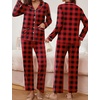 Ekouaer Pajamas For Women Set Button Down Sleepwear Long Pj Pant Lounge Set | 2 Pieces,Long Sleeve,Patch Pocket,Elastic Waistband,Soft,Breathable,Lightweight,Fall and Winter(Red Plaid)