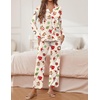 Ekouaer Pajamas For Women Set Button Down Sleepwear Long Pj Pant Lounge Set | 2 Pieces,Long Sleeve,Patch Pocket,Elastic Waistband,Soft,Breathable,Lightweight,Fall and Winter(Gingerbread Wreath)