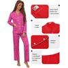 Ekouaer Pajamas For Women Set Button Down Sleepwear Long Pj Pant Lounge Set | 2 Pieces,Long Sleeve,Patch Pocket,Elastic Waistband,Soft,Breathable,Lightweight,Fall and Winter(Hot Pink Leopard)