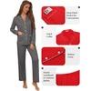 Ekouaer Pajamas For Women Set Button Down Sleepwear Long Pj Pant Lounge Set | 2 Pieces,Long Sleeve,Patch Pocket,Elastic Waistband,Soft,Breathable,Lightweight,Fall and Winter(Dark Heather Grey)