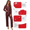 Ekouaer Pajamas For Women Set Button Down Sleepwear Long Pj Pant Lounge Set | 2 Pieces,Long Sleeve,Patch Pocket,Elastic Waistband,Soft,Breathable,Lightweight,Fall and Winter(Wine Red Cheetah)