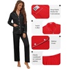 Ekouaer Pajamas For Women Set Button Down Sleepwear Long Pj Pant Lounge Set | 2 Pieces,Long Sleeve,Patch Pocket,Elastic Waistband,Soft,Breathable,Lightweight,Fall and Winter(Black)