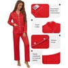 Ekouaer Pajamas For Women Set Button Down Sleepwear Long Pj Pant Lounge Set | 2 Pieces,Long Sleeve,Patch Pocket,Elastic Waistband,Soft,Breathable,Lightweight,Fall and Winter(Red)