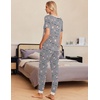 Ekouaer Pajamas for Women Set 2 Piece Fall Sleepwear with Pockets | Soft Ladies Pajama Sets, Matching Pjs, Short Sleeve Lounge Sets, Joggers Long Pants, Casual Loungewear(Gery Coffee)