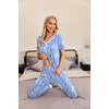 Ekouaer Pajamas for Women Set 2 Piece Fall Sleepwear with Pockets | Soft Ladies Pajama Sets, Matching Pjs, Short Sleeve Lounge Sets, Joggers Long Pants, Casual Loungewear(Blue Flowers)