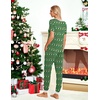 Ekouaer Pajamas for Women Set 2 Piece Fall Sleepwear with Pockets | Soft Ladies Pajama Sets, Matching Pjs, Short Sleeve Lounge Sets, Joggers Long Pants, Casual Loungewear(Green-teddy Christmas)