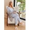 Ekouaer Pajamas for Women Set 2 Piece Fall Sleepwear with Pockets | Soft Ladies Pajama Sets, Matching Pjs, Short Sleeve Lounge Sets, Joggers Long Pants, Casual Loungewear(Light Gray Star)
