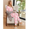 Ekouaer Pajamas for Women Set 2 Piece Fall Sleepwear with Pockets | Soft Ladies Pajama Sets, Matching Pjs, Short Sleeve Lounge Sets, Joggers Long Pants, Casual Loungewear(Pink Flower)