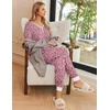 Ekouaer Pajamas for Women Set 2 Piece Fall Sleepwear with Pockets | Soft Ladies Pajama Sets, Matching Pjs, Short Sleeve Lounge Sets, Joggers Long Pants, Casual Loungewear(Pink Love Leopard)