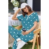 Ekouaer Pajamas for Women Set 2 Piece Fall Sleepwear with Pockets | Soft Ladies Pajama Sets, Matching Pjs, Short Sleeve Lounge Sets, Joggers Long Pants, Casual Loungewear(Green Heart)