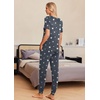 Ekouaer Pajamas for Women Set 2 Piece Fall Sleepwear with Pockets | Soft Ladies Pajama Sets, Matching Pjs, Short Sleeve Lounge Sets, Joggers Long Pants, Casual Loungewear(Grey Stars)