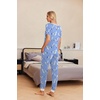 Ekouaer Pajamas for Women Set 2 Piece Fall Sleepwear with Pockets | Soft Ladies Pajama Sets, Matching Pjs, Short Sleeve Lounge Sets, Joggers Long Pants, Casual Loungewear(Blue Flowers)