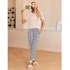 Ekouaer Pajamas for Women Set 2 Piece Fall Sleepwear with Pockets | Soft Ladies Pajama Sets, Matching Pjs, Short Sleeve Lounge Sets, Joggers Long Pants, Casual Loungewear(Champagne-gery Star)