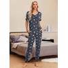 Ekouaer Pajamas for Women Set 2 Piece Fall Sleepwear with Pockets | Soft Ladies Pajama Sets, Matching Pjs, Short Sleeve Lounge Sets, Joggers Long Pants, Casual Loungewear(Grey Stars)