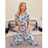 Ekouaer Pajamas for Women Set 2 Piece Fall Sleepwear with Pockets | Soft Ladies Pajama Sets, Matching Pjs, Short Sleeve Lounge Sets, Joggers Long Pants, Casual Loungewear(Gery Cat)