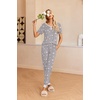 Ekouaer Pajamas for Women Set 2 Piece Fall Sleepwear with Pockets | Soft Ladies Pajama Sets, Matching Pjs, Short Sleeve Lounge Sets, Joggers Long Pants, Casual Loungewear(Pink Star)