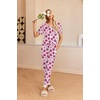 Ekouaer Pajamas for Women Set 2 Piece Fall Sleepwear with Pockets | Soft Ladies Pajama Sets, Matching Pjs, Short Sleeve Lounge Sets, Joggers Long Pants, Casual Loungewear(Pink Rose)