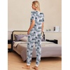 Ekouaer Pajamas for Women Set 2 Piece Fall Sleepwear with Pockets | Soft Ladies Pajama Sets, Matching Pjs, Short Sleeve Lounge Sets, Joggers Long Pants, Casual Loungewear(Gery Cat)