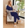 Ekouaer Pajamas for Women Set 2 Piece Fall Sleepwear with Pockets | Soft Ladies Pajama Sets, Matching Pjs, Short Sleeve Lounge Sets, Joggers Long Pants, Casual Loungewear(Navy Blue)