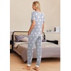 Ekouaer Pajamas for Women Set 2 Piece Fall Sleepwear with Pockets | Soft Ladies Pajama Sets, Matching Pjs, Short Sleeve Lounge Sets, Joggers Long Pants, Casual Loungewear(Light Gray Star)