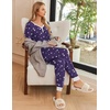 Ekouaer Pajamas for Women Set 2 Piece Fall Sleepwear with Pockets | Soft Ladies Pajama Sets, Matching Pjs, Short Sleeve Lounge Sets, Joggers Long Pants, Casual Loungewear(Purple-star)