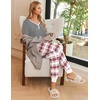 Ekouaer Pajamas for Women Set 2 Piece Fall Sleepwear with Pockets | Soft Ladies Pajama Sets, Matching Pjs, Short Sleeve Lounge Sets, Joggers Long Pants, Casual Loungewear(Gery-heart Plaid)