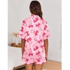 Ekouaer Satin Pajama Set for Women 2 Piece Pj Sets Short Sleeve Sleepwear | Super Soft Silky Summer Loungewear Set with Ruffle Short Sleeve Top and Pocket Shorts, Casual Travel Daily Gift(Bow)
