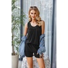 Ekouaer Women Sleeveless Pajama Set Summer Tank Top Pjs 2 Piece Lounge Set | Side Pockets, Cami Tank, Daily Loungewear, Floral Print, Travel Sleepwear, Ideal for Birthday Gift(Black)