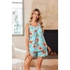 Ekouaer Women Sleeveless Pajama Set Summer Tank Top Pjs 2 Piece Lounge Set | Side Pockets, Cami Tank, Daily Loungewear, Floral Print, Travel Sleepwear, Ideal for Birthday Gift(Plants and Flowers/Blue/Red)