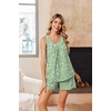 Ekouaer Women Sleeveless Pajama Set Summer Tank Top Pjs 2 Piece Lounge Set | Side Pockets, Cami Tank, Daily Loungewear, Floral Print, Travel Sleepwear, Ideal for Birthday Gift(Small Floral Print/Green)
