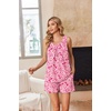 Ekouaer Women Sleeveless Pajama Set Summer Tank Top Pjs 2 Piece Lounge Set | Side Pockets, Cami Tank, Daily Loungewear, Floral Print, Travel Sleepwear, Ideal for Birthday Gift(Heart-shaped Bow/Rose Pink)