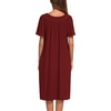 Ekouaer Women’s House Dress with Pockets | Nightgowns for Women Short Sleeve Moo Moos Floral Night Gown for Old Lady, Elderly, Grandma, on Mother’s Day, Home, Garden(Wine Red)