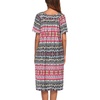 Ekouaer Women’s House Dress with Pockets | Nightgowns for Women Short Sleeve Moo Moos Floral Night Gown for Old Lady, Elderly, Grandma, on Mother’s Day, Home, Garden(Black Red Boho)