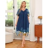 Ekouaer Women’s House Dress with Pockets | Nightgowns for Women Short Sleeve Moo Moos Floral Night Gown for Old Lady, Elderly, Grandma, on Mother’s Day, Home, Garden(Mandola)