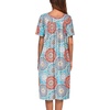 Ekouaer Women’s House Dress with Pockets | Nightgowns for Women Short Sleeve Moo Moos Floral Night Gown for Old Lady, Elderly, Grandma, on Mother’s Day, Home, Garden(Round Blue Floral)