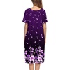 Ekouaer Women’s House Dress with Pockets | Nightgowns for Women Short Sleeve Moo Moos Floral Night Gown for Old Lady, Elderly, Grandma, on Mother’s Day, Home, Garden(Purple Black Floral)