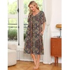 Ekouaer Women’s House Dress with Pockets | Nightgowns for Women Short Sleeve Moo Moos Floral Night Gown for Old Lady, Elderly, Grandma, on Mother’s Day, Home, Garden(Floral Multicolor)