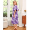 Ekouaer Women’s House Dress with Pockets | Nightgowns for Women Short Sleeve Moo Moos Floral Night Gown for Old Lady, Elderly, Grandma, on Mother’s Day, Home, Garden(Floral Purple)