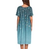 Ekouaer Women’s House Dress with Pockets | Nightgowns for Women Short Sleeve Moo Moos Floral Night Gown for Old Lady, Elderly, Grandma, on Mother’s Day, Home, Garden(Leaf Blue)
