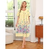 Ekouaer Women’s House Dress with Pockets | Nightgowns for Women Short Sleeve Moo Moos Floral Night Gown for Old Lady, Elderly, Grandma, on Mother’s Day, Home, Garden(Yellow Butterfly)