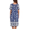 Ekouaer Women’s House Dress with Pockets | Nightgowns for Women Short Sleeve Moo Moos Floral Night Gown for Old Lady, Elderly, Grandma, on Mother’s Day, Home, Garden(White Boho)