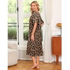 Ekouaer Women’s House Dress with Pockets | Nightgowns for Women Short Sleeve Moo Moos Floral Night Gown for Old Lady, Elderly, Grandma, on Mother’s Day, Home, Garden(Leopard Print)