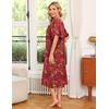 Ekouaer Women’s House Dress with Pockets | Nightgowns for Women Short Sleeve Moo Moos Floral Night Gown for Old Lady, Elderly, Grandma, on Mother’s Day, Home, Garden(Red Floral)
